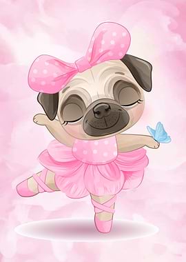 Sweet cute pug puppy