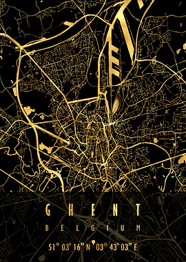 GHENT MAP BELGIUM