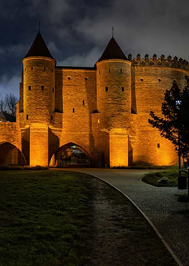 Warsaw Barbican At Night