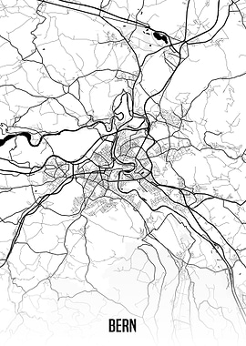 Bern white map
