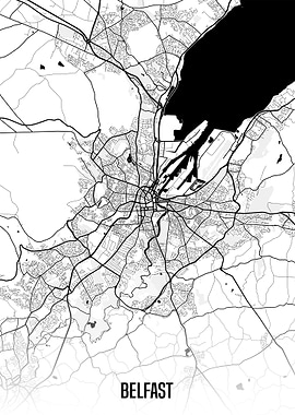 Belfast white map