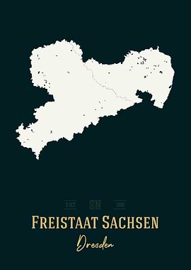 Freistaat Sachsen Map