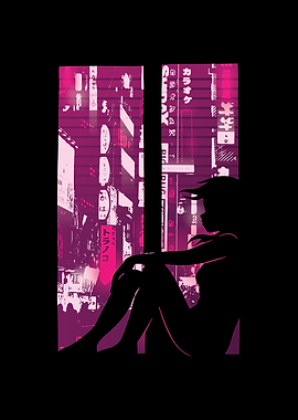 Anime Vaperwave Cityscape