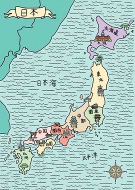 Nihon no karafuruna chizu