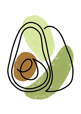 Avocado One Line Drawing