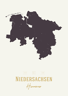 Niedersachsen Map Germany