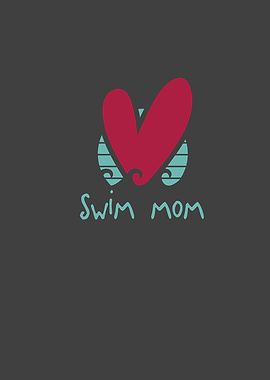 Vintage Swim Mom Swimming