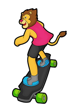 Lion Skateboarder