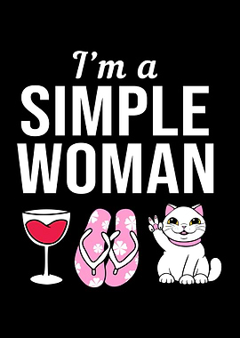 Wine Cat Im A Simple Woman