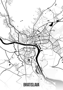 Bratislava white map