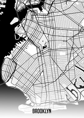 Brooklyn white map