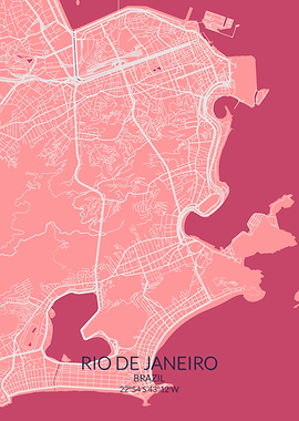 Rio de Janeiro Pink Map