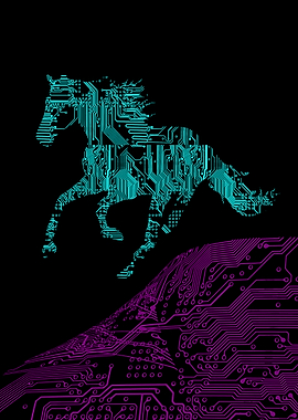 DIGITAL HORSE ROLLING PINK