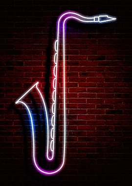 saxophone neon light