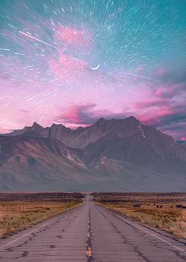 starry snow mountains