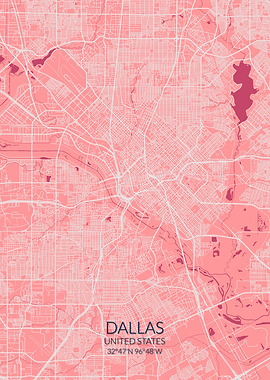 Dallas Pink Rose Map