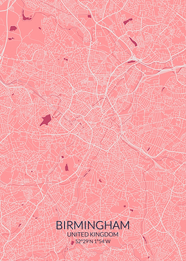 Birmingham Pink Rose Map