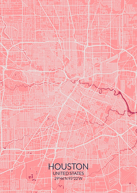 Houston Pink Rose Map