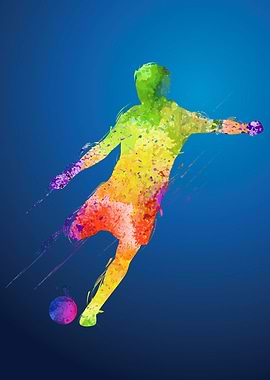 football player watercolor