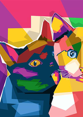 Cat Couple Pop ARt