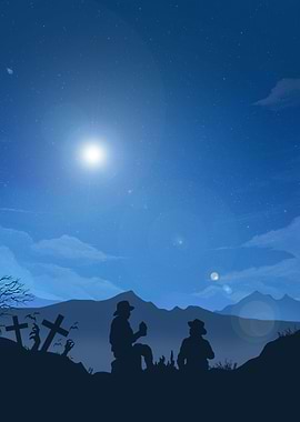 Father and son in mountain