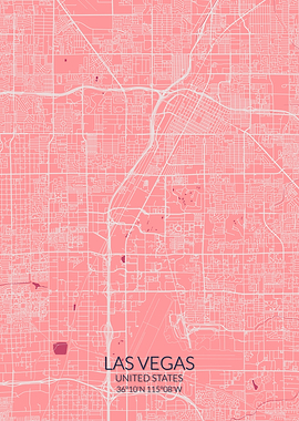 Las Vegas Pink Rose Map