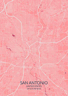 San Antonio Pink Rose Map