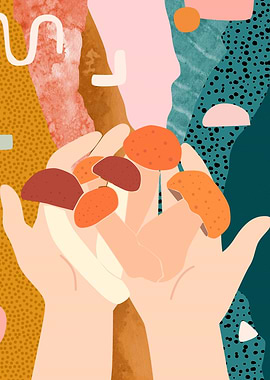 Collecting mushrooms