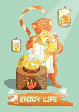 Cat Cooks for Baby