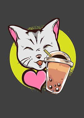 Boba Tea Bubble Tea Cat
