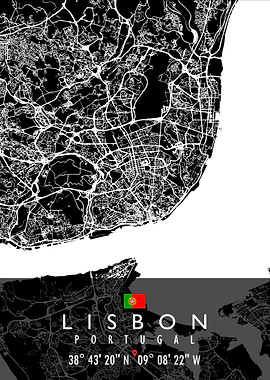LISBON MAP PORTUGAL