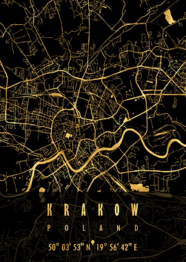 KRAKOW MAP POLAND
