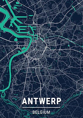 Antwerp Map Belgium