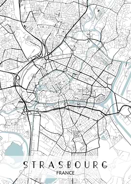 Strasbourg City Map France