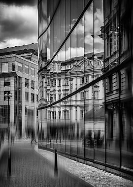 Reflection, modern, B&W