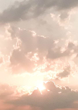 Pastel pink sunset sky