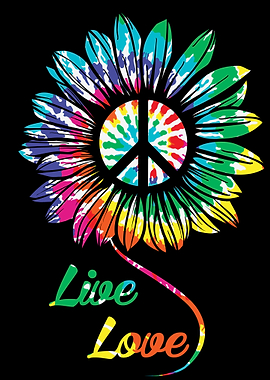Peace Love Hippie Flower