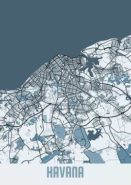 Havana City Map Cuba