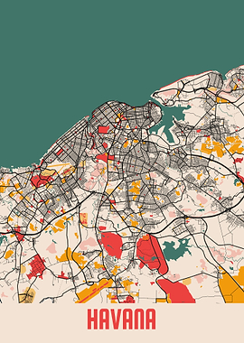 Havana City Map Cuba