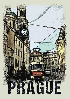 Prague Vintage Poster
