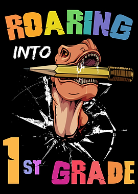 Roaring 1st Grade Dinosaur