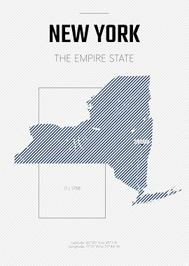New York USA state map