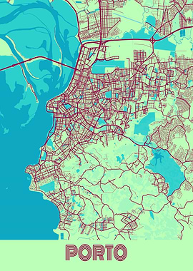 Porto City Map Portugal