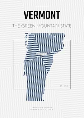 Vermont USA map state