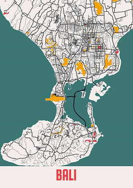 Bali city Map Indonesia