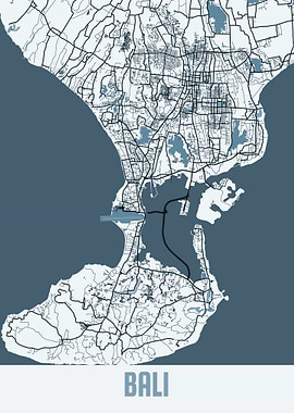 Bali city Map Indonesia