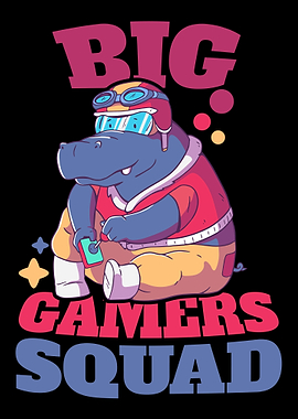 Gamer Hippopotamus Kids Ga