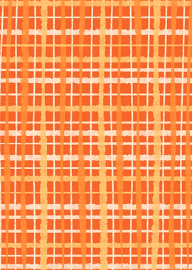 Mid Mod Orange Retro Plaid