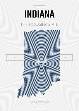 Indiana USA state map