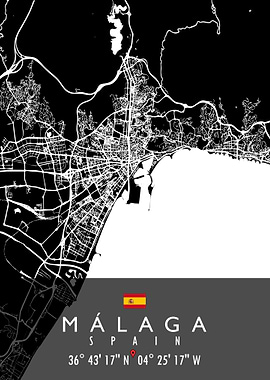 MALAGA MAP SPAIN